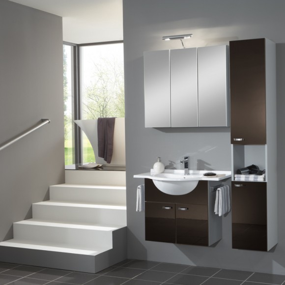 Modern bathroom vanities. Bauformat made in Germany